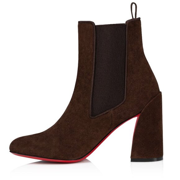 Christian Louboutin TURELASTIC 85 Suede Chelsea Ankle Bootie Boots Heels - Picture 3 of 16